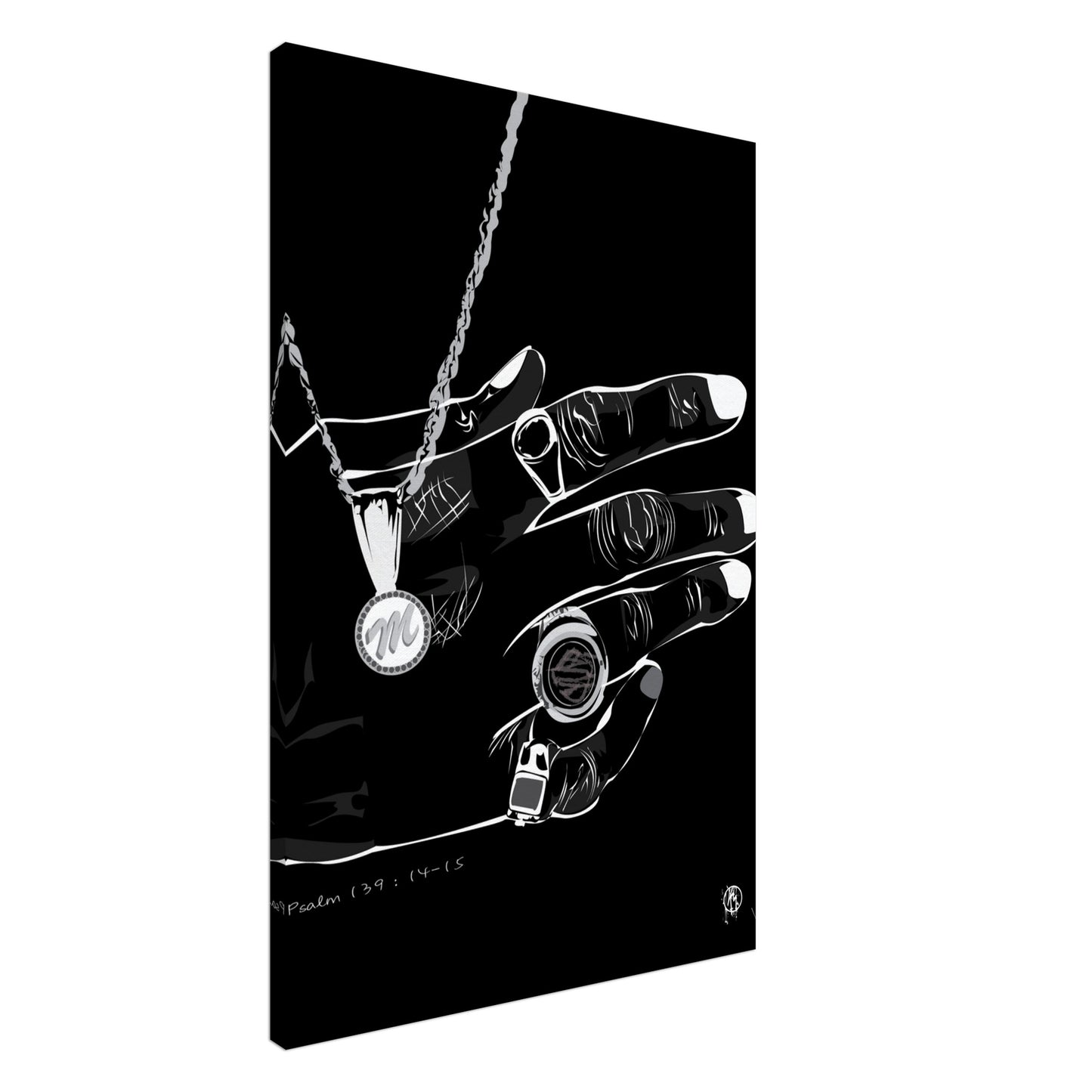 "Gold Rings" Display Art Piece (Solid Black)