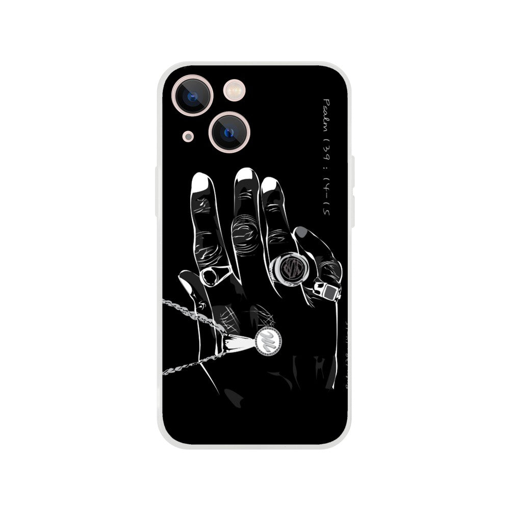 "Rings" Phone Case in Solid Black Color