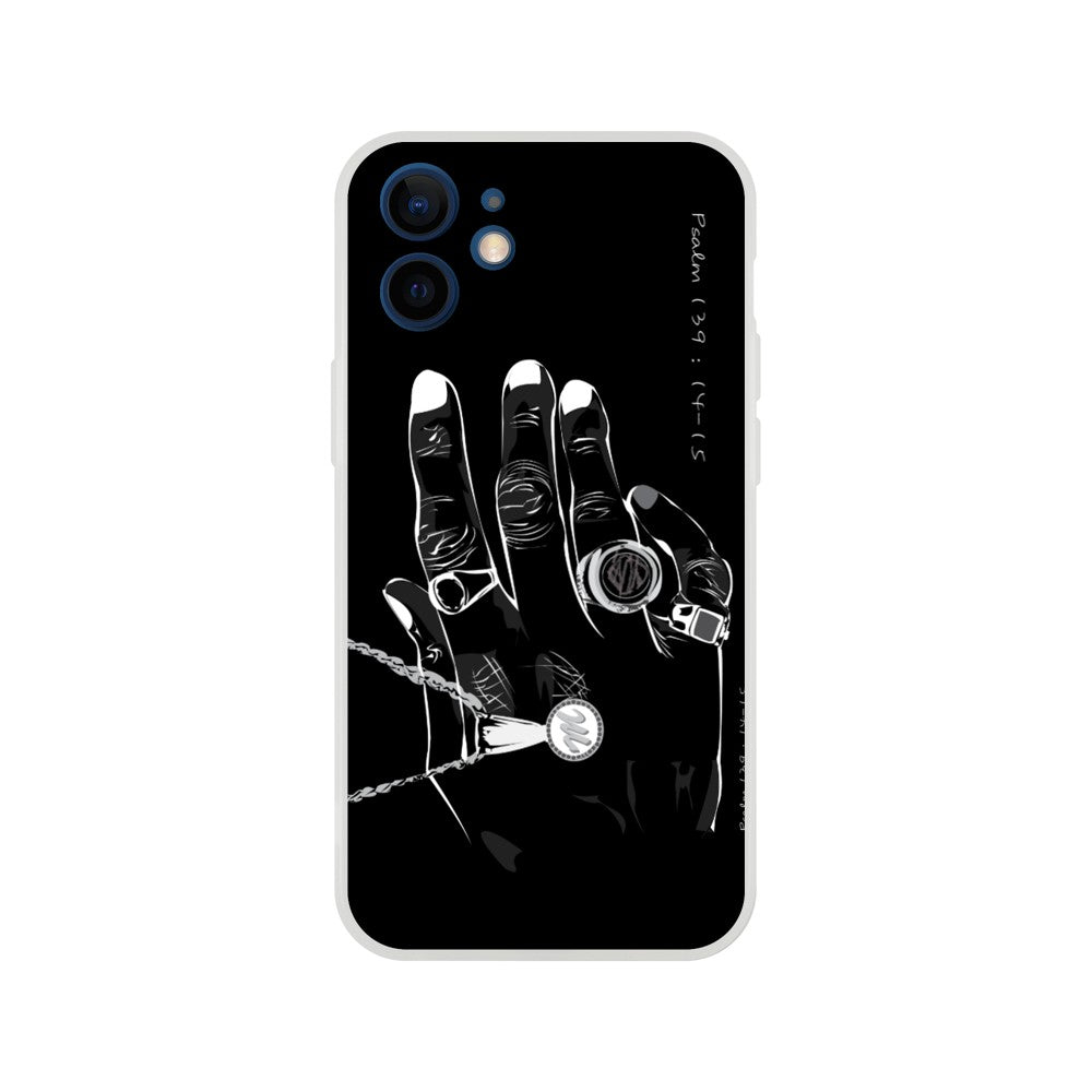 "Rings" Phone Case in Solid Black Color