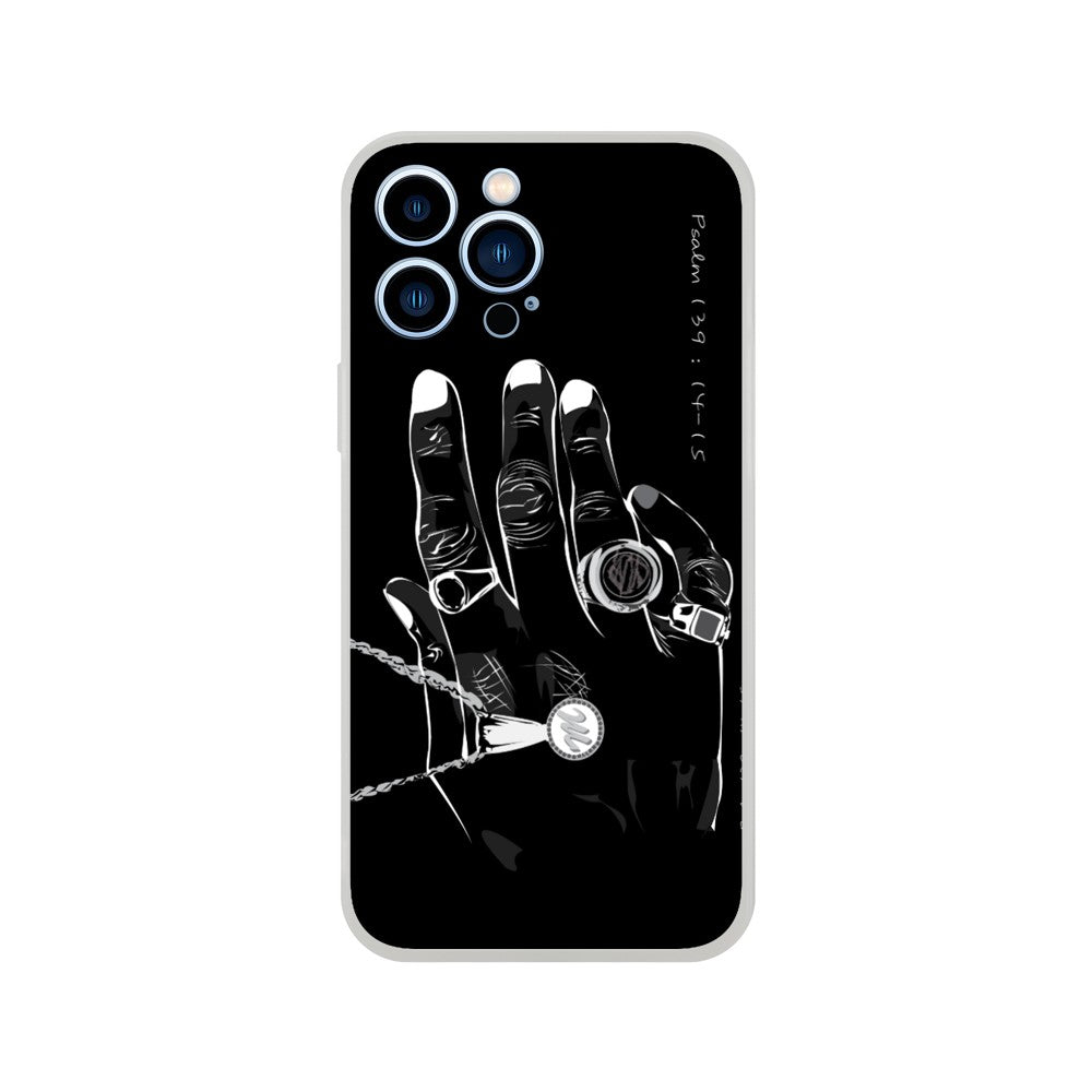 "Rings" Phone Case in Solid Black Color